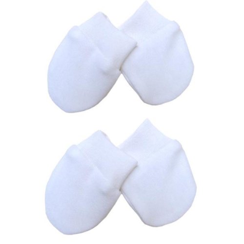 Premature Early Baby Clothes Pack of 2 Scratch Mittens1.5lb,3.5lb,5.5lb,7.5lb White