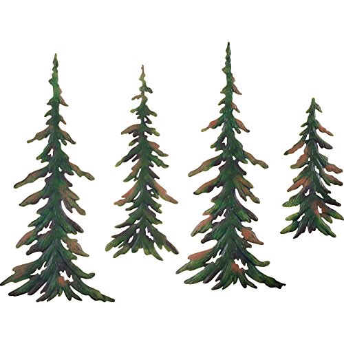 Vminno Collections Etc Evergreen Pine Tree Metal Wall Decor Set of 4