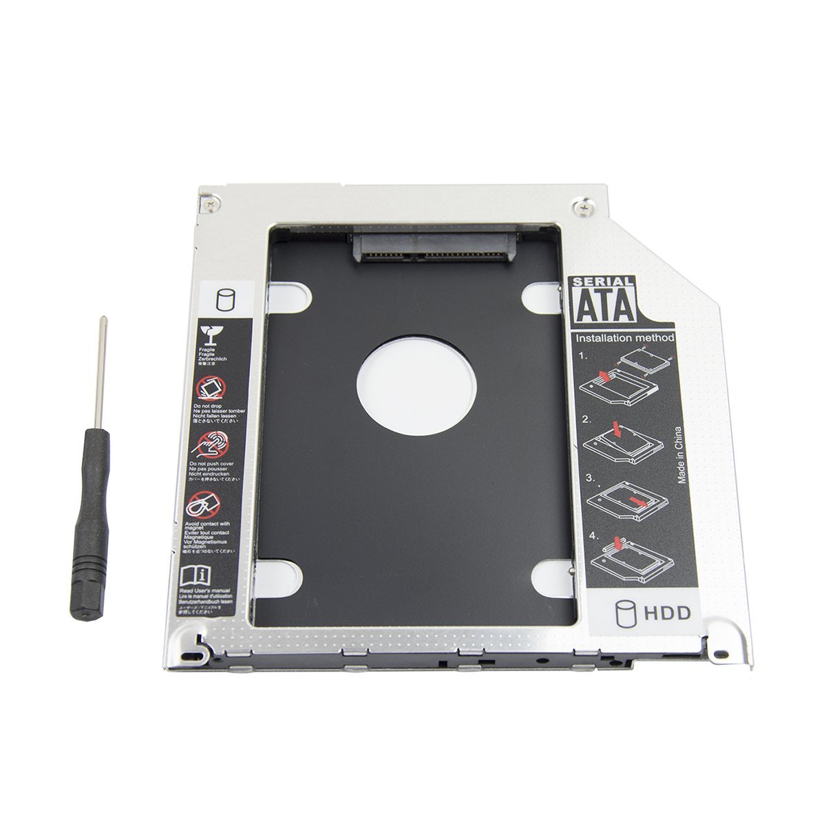 Book Cover HIGHFINE 2nd 2.5'' SATA HDD SSD Hard Drive Disk DVD CD ROM Optical SuperDrive Caddy Tray Adapter for Apple Unibody MacBook/MacBook Pro 13 15 17 Early mid Late 2008 2009 2010 2011 2012.etc