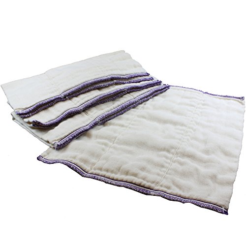 OsoCozy Better Fit Unbleached Prefolds - Baby Cloth Diaper Prefolds Made of 100% Indian Cotton - Diaper Service Quality (DSQ) {Infant 4x8x4 Fits 6-16 lb.} - Dozen