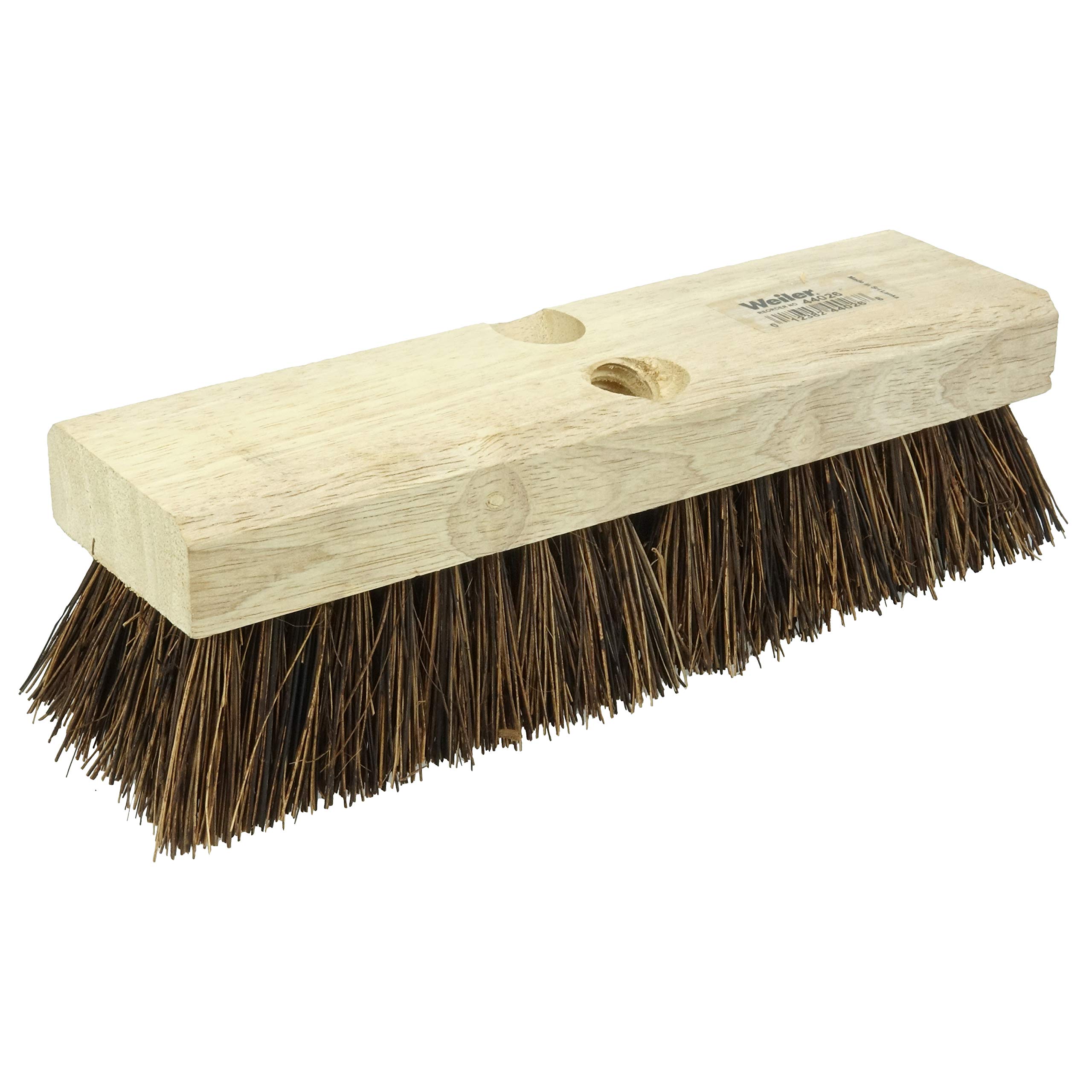 Weiler 44026 Heavy Duty Deck Scrub Brush with Natural Palmyra Bristles for Wooden Decks, Conrete Patios, and Other Rough Surfaces 10 Palmyra