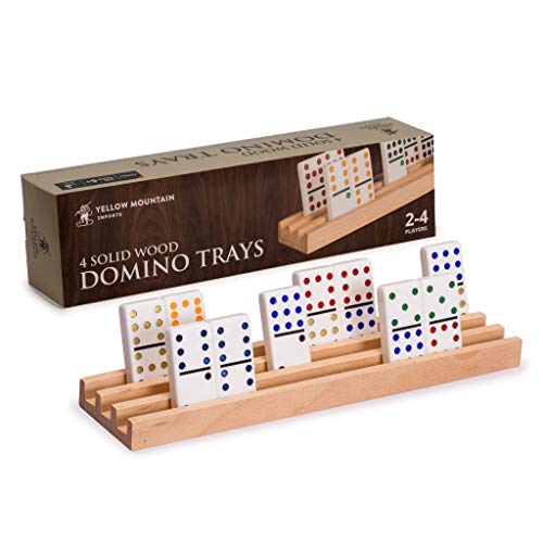 Book Cover Yellow Mountain Imports Domino Racks/ Trays (Set of 4) - Premium Beechwood - Durable - Handcrafted for Ideal Domino Trays - Smooth Surface for No Splinters - Dominos NOT Included
