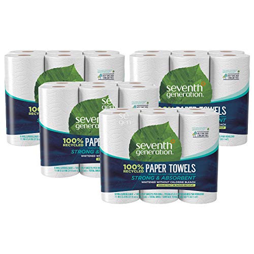 Book Cover Seventh Generation Paper Towels, 100% Recycled Paper, 2-Ply, 6-Count (Pack of 4)