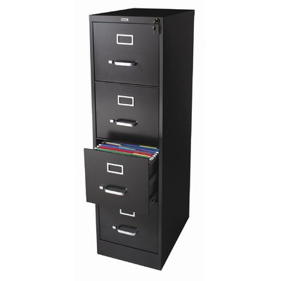 4 Drawer Letter Size Commercial File Finish: Black