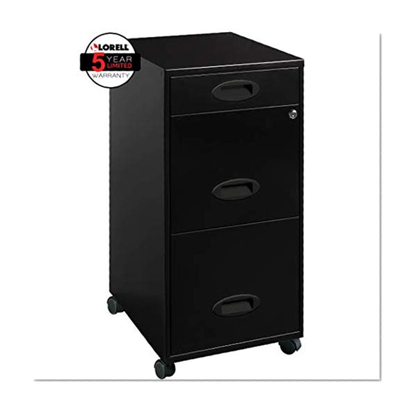 Lorell LLR17427 SOHO Mobile Cabinet, 21.80" L x 18.00" W x 33.10" H, Black