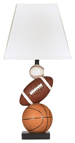 Book Cover Signature Design by Ashley - Nyx Sports Table Lamp - Children's Lamp - Sports Fan - Brown