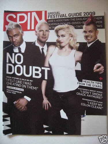Spin Magazine No Doubt Gwen Stefani, Mastodon's Brent Hinds, Grandmaster Flash, Jane's Addiction, The Gaslight, Silversun Pickups, Doves May 2009