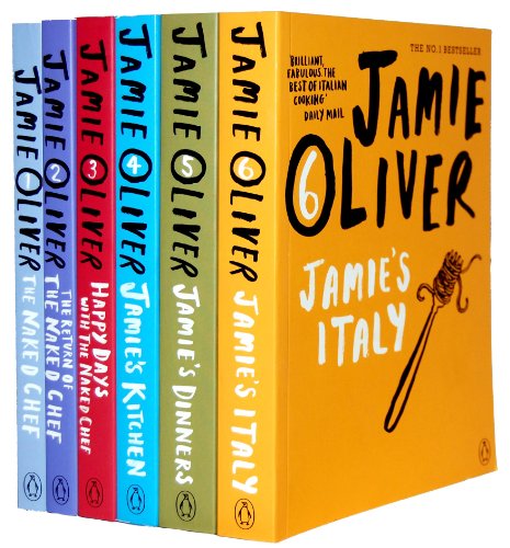 Jamie Oliver Collection 6 Books Bestsellers Set RRP £95.94 (The Naked Chef, The Return Of Naked Chef, Happy Days with the Naked Chef, Jamies Kitchen, Jamie's Dinner, Jamie's Italy)