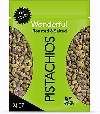 Wonderful Pistachios, No Shells, Roasted & Salted, 24 Ounce Resealable Bag