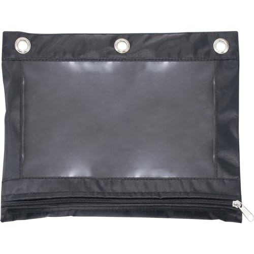 Advantus Binder Pencil Pouch, Black/Clear