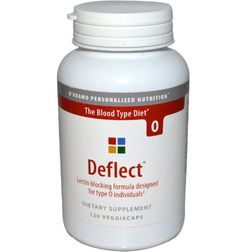 D'adamo Deflect, Lectin Blocking Formula, The Blood Type Diet 0, 120 Vegetarian Capsules