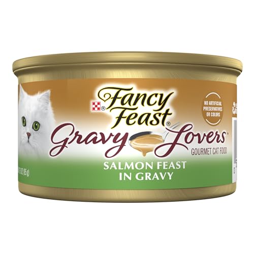Purina Fancy Feast Gravy Lovers Salmon Feast Grilled Gourmet Cat Food in Wet Cat Food Gravy - (Pack of 24) 3 oz. Cans