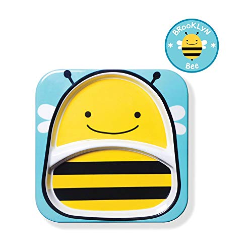 Skip Hop Baby Plate, Zoo Divided Plate, Bee