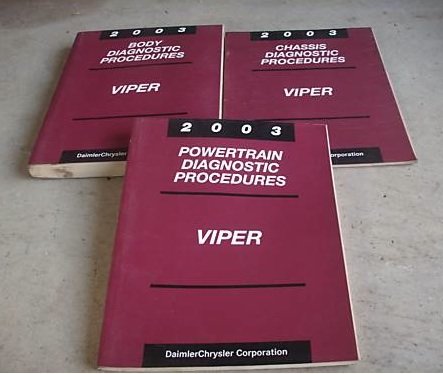 2003 Dodge Viper Service Shop Repair Manual Set Oem 03 (powertrain/body/chassis diagnostics procedures manual.)
