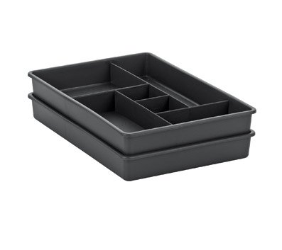 madesmart Two-Piece Drawer Organizer-Granite | VALUE COLLECTION | 12-Compartments | Holds Objects with a Variety of Sizes |, 10.75 x 7.5 x 2.6 inches