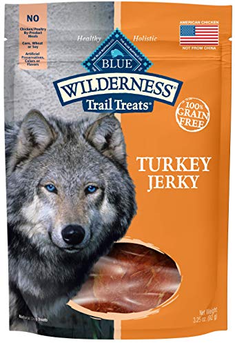 Book Cover Blue Buffalo Wilderness Grain-Free Turkey Dog Jerky Treats, 3.25 oz