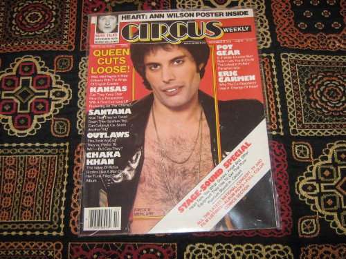Circus Magazine (Freddie mercury , Heart: Ann Wilson Poster , Queen , Kansas , Santana , Outlaws , Chaka Khan, December 12 , 1978)