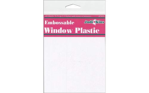 Judikins Embossable Window Plastic Sheets, 4.25-Inch x 5.5-Inch, Clear, 20-Pack
