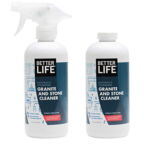 Better Life Natural Granite and Stone Cleaner, Pomegranate Grapefruit, 16 Fl Oz(Pack of 2)