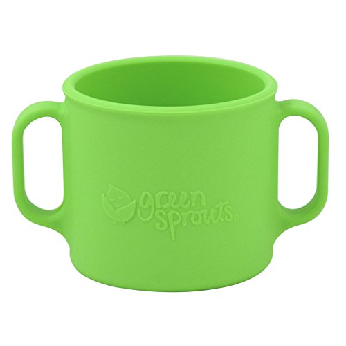 green sprouts Learning Cup | Silicone helps avoid harmful chemicals | Helps toddler develop independent drinking skills, 2 easy-grip handles, Heat-Resistant, Dishwasher Safe