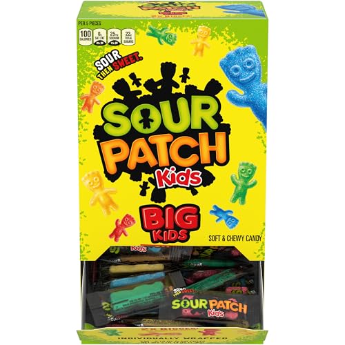 SOUR PATCH KIDS Big Kids Individually Wrapped Soft & Chewy Gummy Candy, Bulk Candy, 240 Count Box