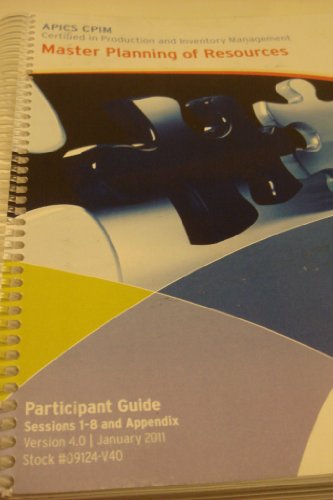 APICS CPIM Master Planning of Resources Participant Workbook V3.1