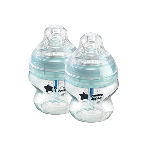 Tommee Tippee Anti-Colic Baby Bottles, Slow Flow Breast-Like Nipple and Unique Anti-Colic Venting System, 5oz, 2 Count