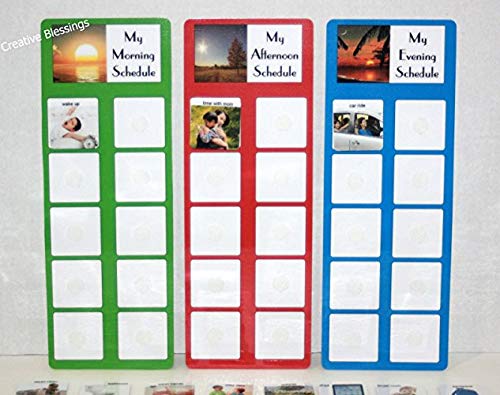 DAILY PECS REAL PICTURE SCHEDULE W/ 3 CHARTS AND 45 COLORFUL "REAL" PICTURES FOR CHILDREN/ADULTS W/ AUTISM, SPEECH DELAYS