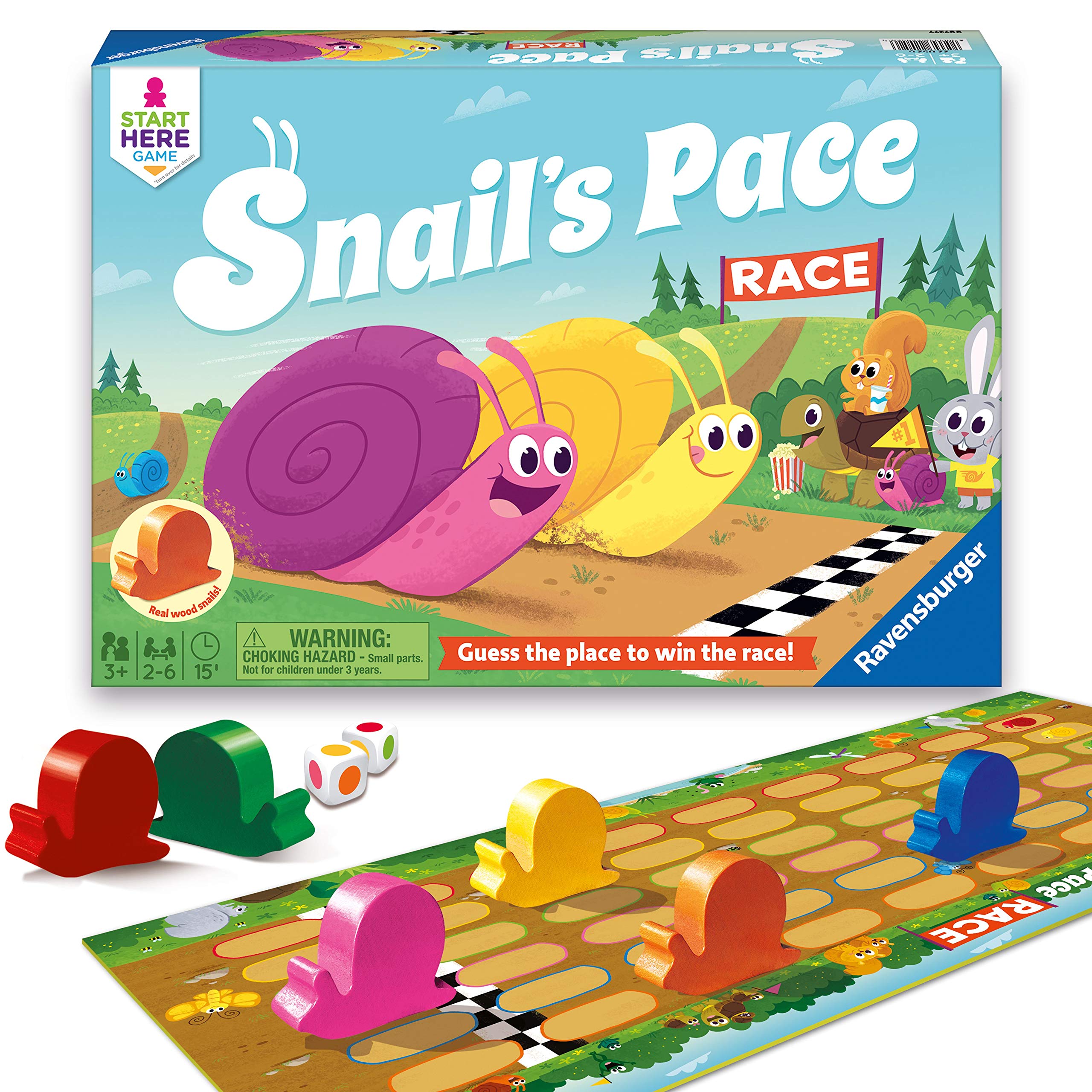 Ravensburger Snail's Pace Race Game for Age 3 & Up - Quick Children's Racing Game Where Everyone Wins! , Gold