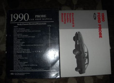 1990 Ford Probe Service Shop Repair Manual SET FACTORY (Service manual, and the electrical and vacuum troubleshooting manual..)