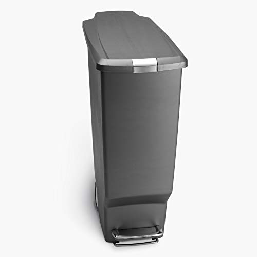 Book Cover simplehuman 40 Liter / 10.6 Gallon Slim Kitchen Step Trash Can, Easy-Open Packaging, Grey
