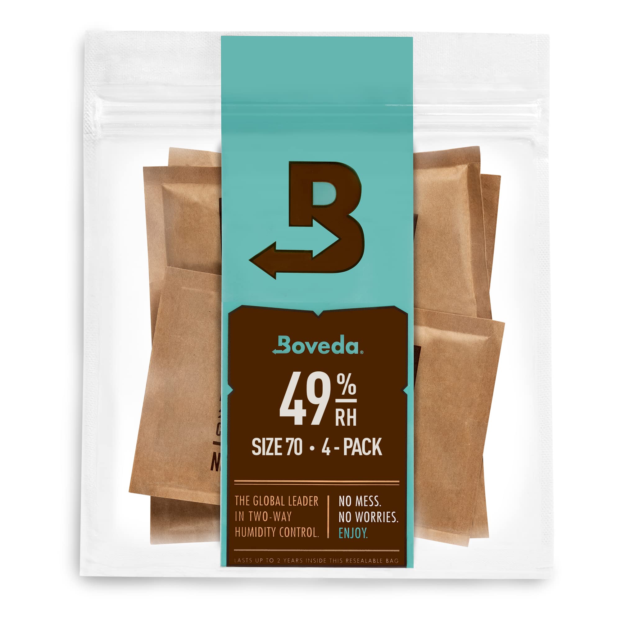 Book Cover Boveda 72% Two-Way Humidity Control Packs For Wood Humidifier Boxes – Size 60 – 4 Pack – Moisture Absorbers – Humidifier Packs – Hydration Packets in Resealable Bag 72% (Wood & Leather Containers)