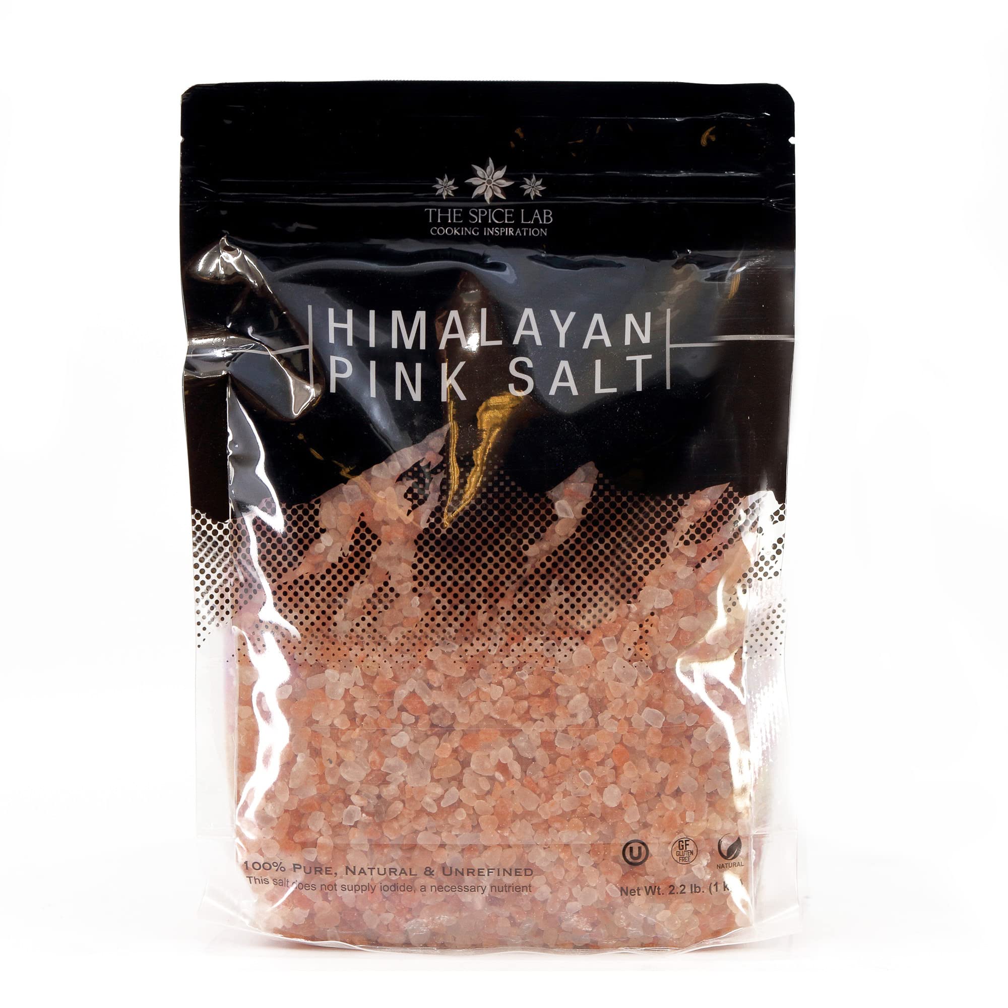 Book Cover The Spice Lab Himalayan Salt - Coarse 2.2 Lb / 1 Kilo - Pink Himalayan Salt is Nutrient and Mineral Dense for Health - Gourmet Pure Crystal - Kosher & Natural Certified 2.2 Pound (Pack of 1) Bag