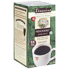Teeccino Herbal Coffee, French Roast, Caffeine-Free, 25-Count Tea Bag