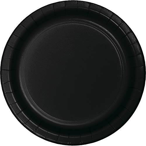 Creative Converting Value Pack Dessert Round Paper Plates, 7", Black Velvet