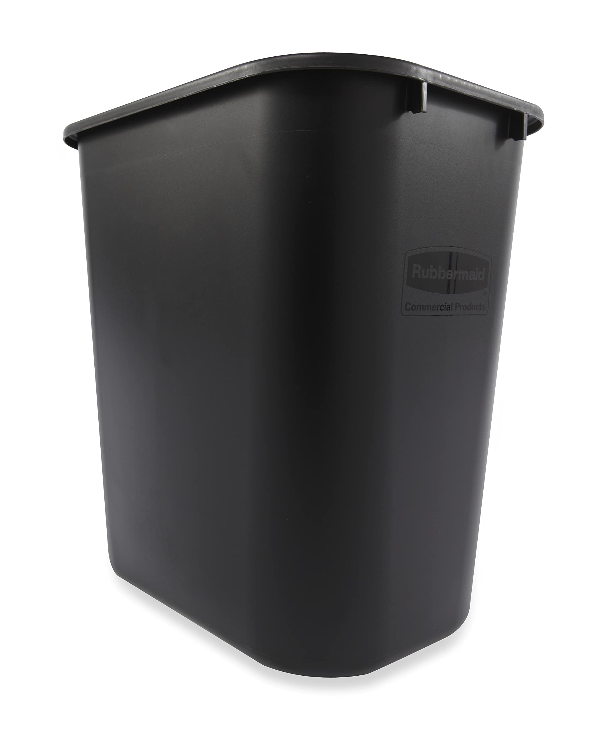 Book Cover Rubbermaid Commercial Products 28QT/7 GAL Wastebasket Trash Container, for Home/Office/Under Desk, Black (FG295600BLA) 7 Gallons Black 1
