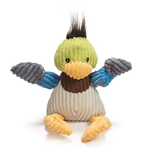 HuggleHounds Knotties Dog Toys For Large Dogs - Plush Dog Toy For Aggressive Chewers - Squeaky Interactive Puppy Toys - Soft Yet Tough, Durable Stuffed Pet Chew Toy For All Breedss | Large Duck