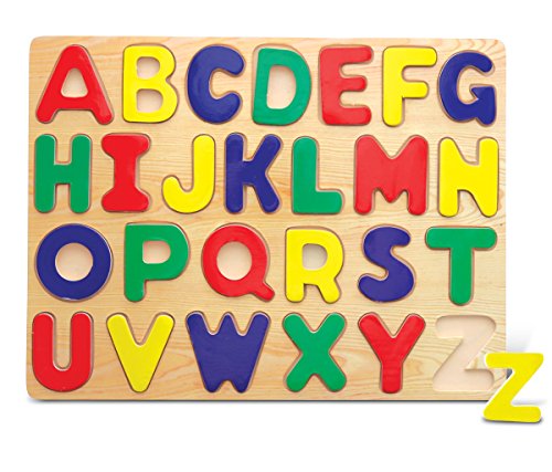 Book Cover Puzzled Alphabet Raised Wooden Puzzle for Children