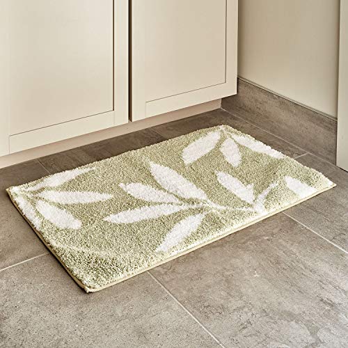 Book Cover iDesign Leaves Microfiber Polyester Bath Mat, Non-Slip Shower Accent Rug for Master, Guest, and Kids' Bathroom, Entryway, 34