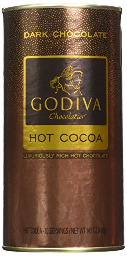 Book Cover GODIVA Chocolatier Dark Chocolate Hot Cocoa Canister,14.5 oz
