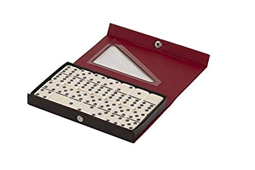 Book Cover Double Six Professional Dominoes - White with Black Dots, Case Color May Very