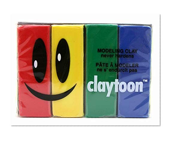 Book Cover Claytoon Non-Toxic Oil Based Modeling Clay Set, 1 lb, Assorted Color, Set of 4