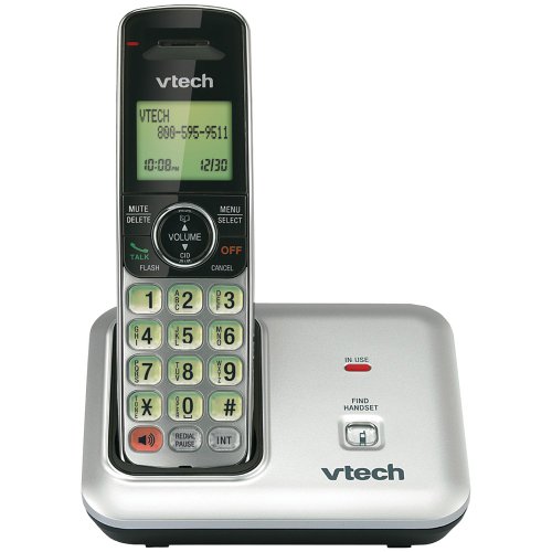 VTech CS6419 DECT 6.0 Cordless Phone with Caller ID, Expandable up to 5 Handsets, Wall-Mountable, Silver/Black