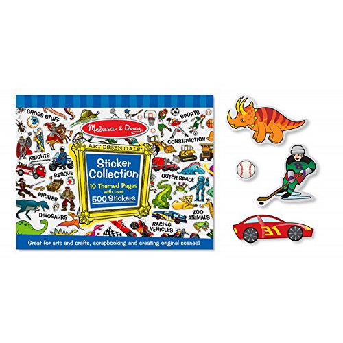 Melissa & Doug Sticker Collection Book, Arts & Crafts, Dinosaurs, Vehicles, Space, and More (500+ Stickers)