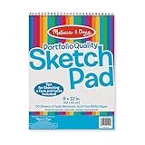 Melissa & Doug 50-Page Spiral-Bound Sketch Pad, 9"x12" - FSC Certified