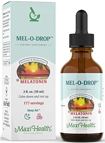Book Cover Maxi Health Liquid Melatonin 1mg for Adults and Children Friendly – Raspberry Vanilla Flavor – 1 mg Melatonin Drops Serving Size for Kids and Toddlers - 1mg Melatonin Nighttime Formula for Adults (2 fl. oz)