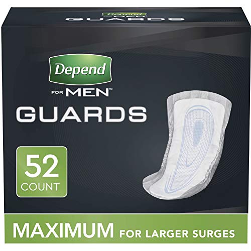 Book Cover Depend Incontinence Guards/Bladder Control Pads for Men, Maximum Absorbency, 52 Count (Packaging May Vary)