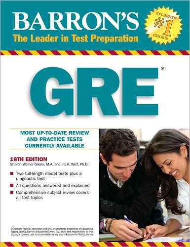 Barron's GRE (text only) 18th(eighteenth) edition by S. W. Green,I. K. Wolf Ph.D.