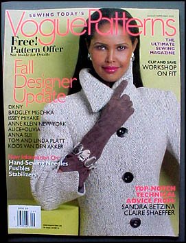 Vogue Patterns August/September 2008 Fall Designs DKNY, Issey Miyake, Anne Klein, Anna Sui, Koos Van Den Akker