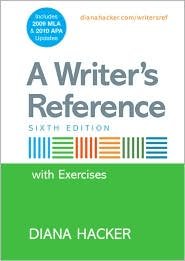 A Writer's Reference 6th (sixth) edition Text Only